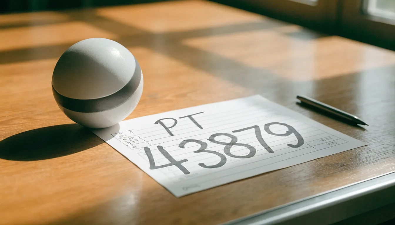 Uma bola de futebol pousada sobre um talão de apostas em branco numa mesa de madeira, à luz do dia